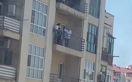Bakıda qız özünü binadan atmaq istədi - ANBAAN VİDEO