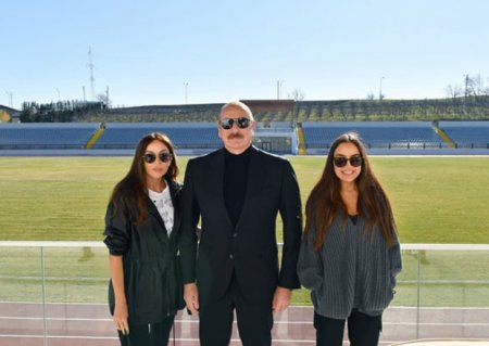 Prezident ailəsi ilə Quba Olimpiya İdman Kompleksində - FOTOLAR